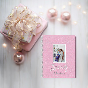 Cuaderno Bloc de notas de espiral rosada Joyoux Noel