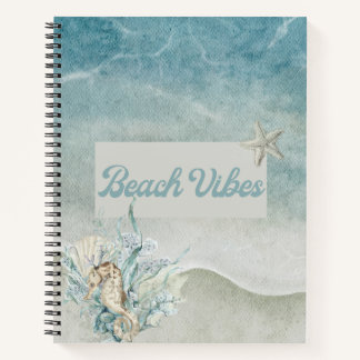 Cuaderno Bloc de notas de espiral sobre el tema de la playa