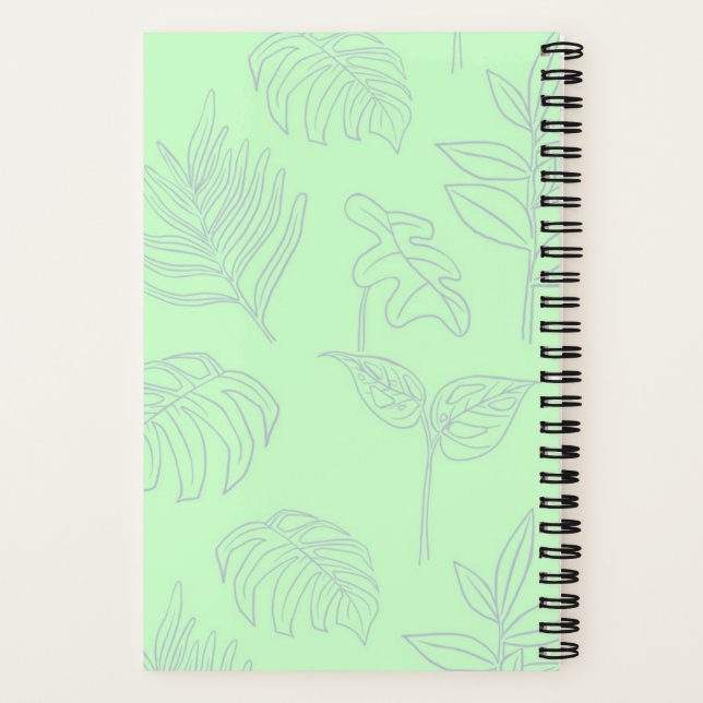 Cuaderno Bloc de notas de espiral vegetal personalizado (Reverso)