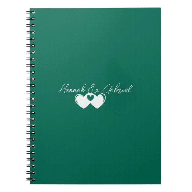 Cuaderno Bloc de notas de espiral verde esmeralda (Frente)