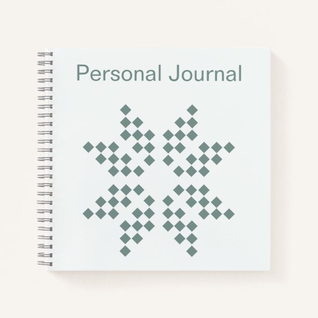 Cuaderno Bloc de notas de espiral verde floral (Anverso)