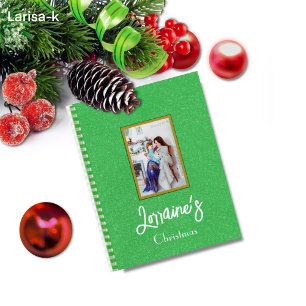 Cuaderno Bloc de notas de espiral verde Joyoux Noel
