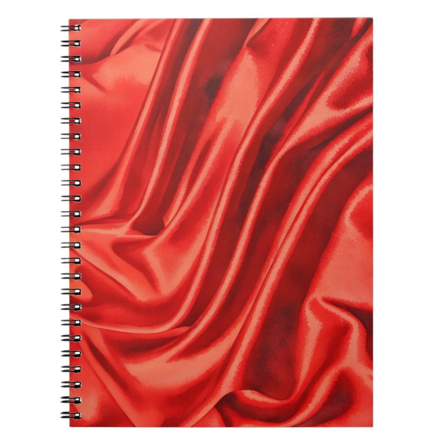 Cuaderno Bloc de notas de estilo romántico de seda roja (Frente)
