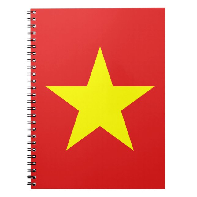 Cuaderno Bloc de notas de estrella amarilla con bandera de  (Frente)
