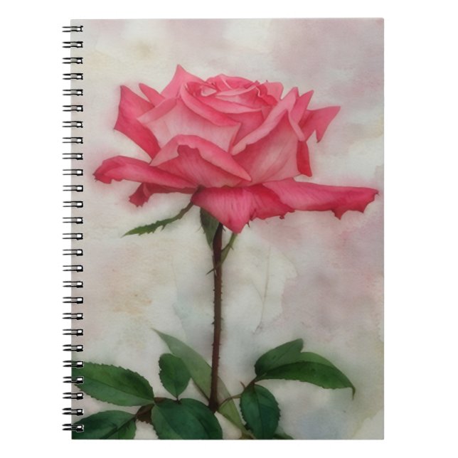 Cuaderno Bloc de notas de flor de arte rosa rosa (Frente)