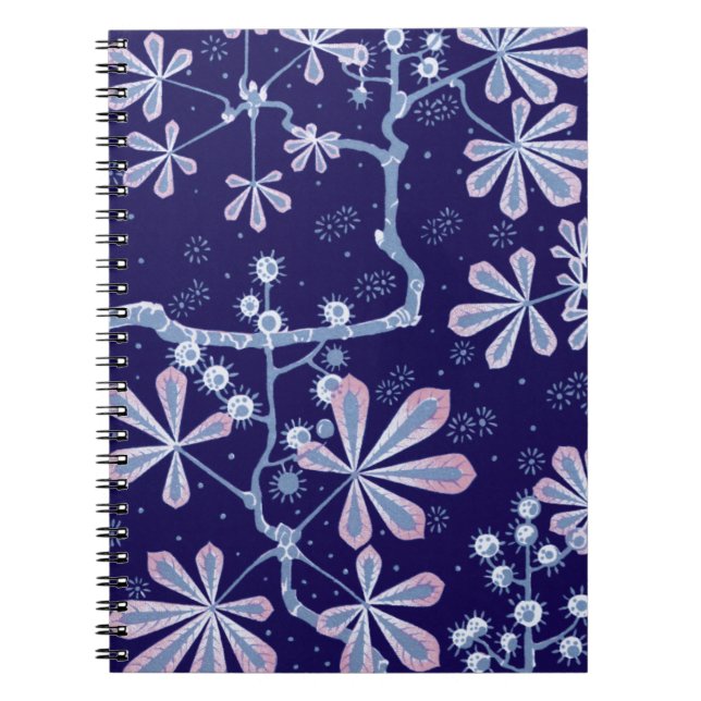 Cuaderno Bloc de notas de flor de escarcha de Damask (Frente)