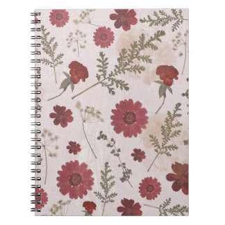 Cuaderno Bloc de notas de flor presionado