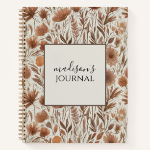 Cuaderno Bloc de notas de flor silvestre personalizado