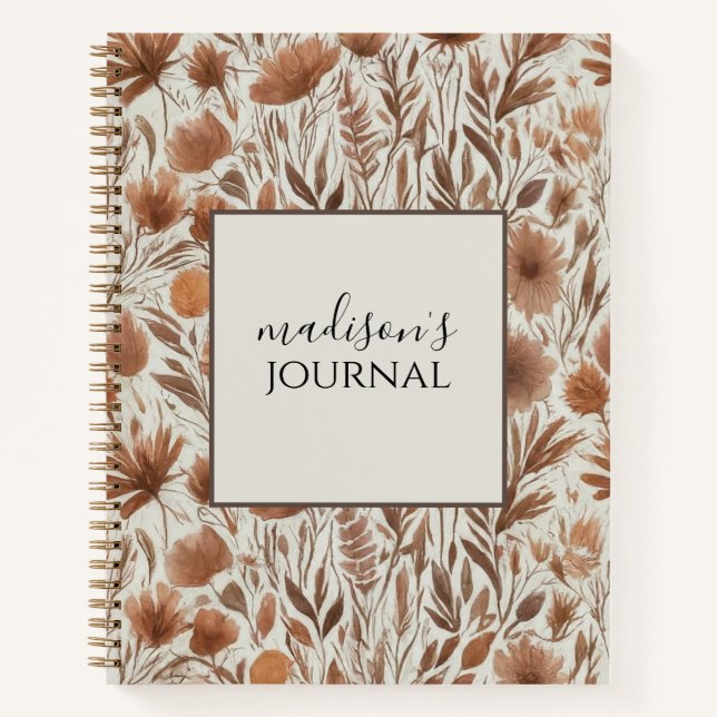 Cuaderno Bloc de notas de flor silvestre personalizado (Anverso)