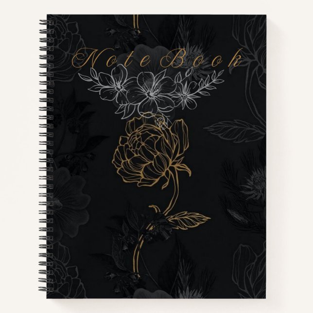 Cuaderno bloc de notas de flores (Anverso)