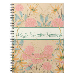 Cuaderno Bloc de notas de flores