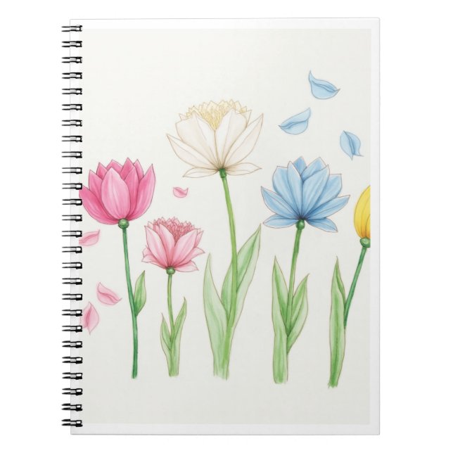 Cuaderno bloc de notas de flores (Frente)