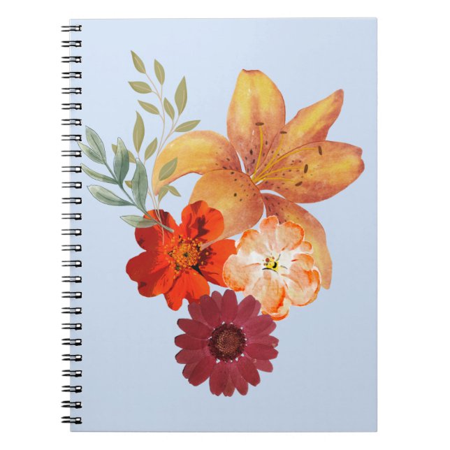 Cuaderno bloc de notas de flores (Frente)