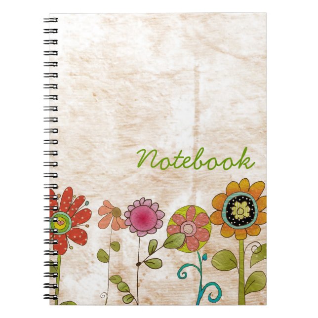 Cuaderno Bloc de notas de flores (Frente)