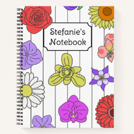 Cuaderno Bloc de notas de flores
