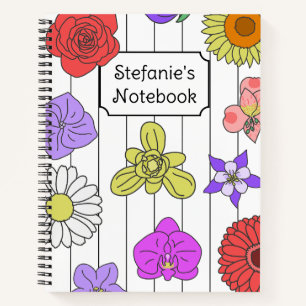 Cuaderno Bloc de notas de flores