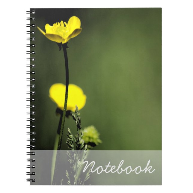 Cuaderno Bloc de notas de flores amarillas (Frente)