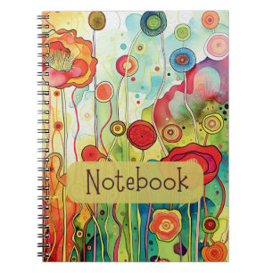 Cuaderno Bloc de notas de flores brillante