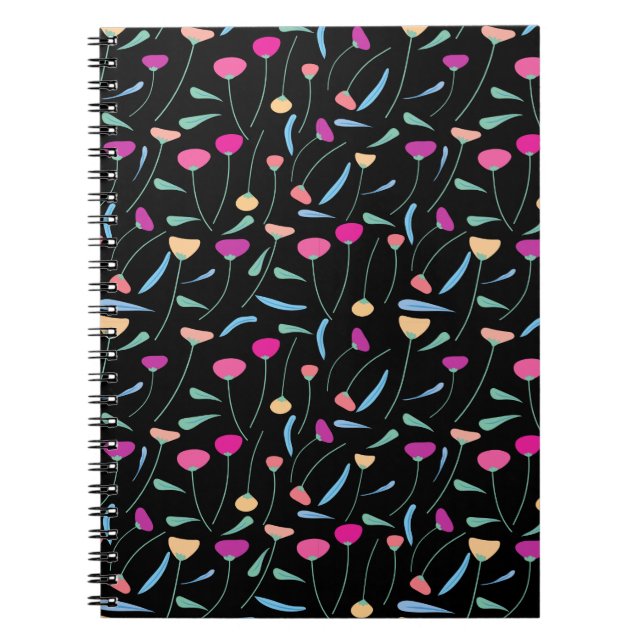 Cuaderno Bloc de notas de flores coloridas (Frente)