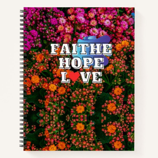 Cuaderno Bloc de notas de flores coloridas (Anverso)