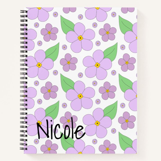 Cuaderno Bloc de notas de flores de Lilac (Anverso)