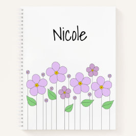 Cuaderno Bloc de notas de flores de Lilac