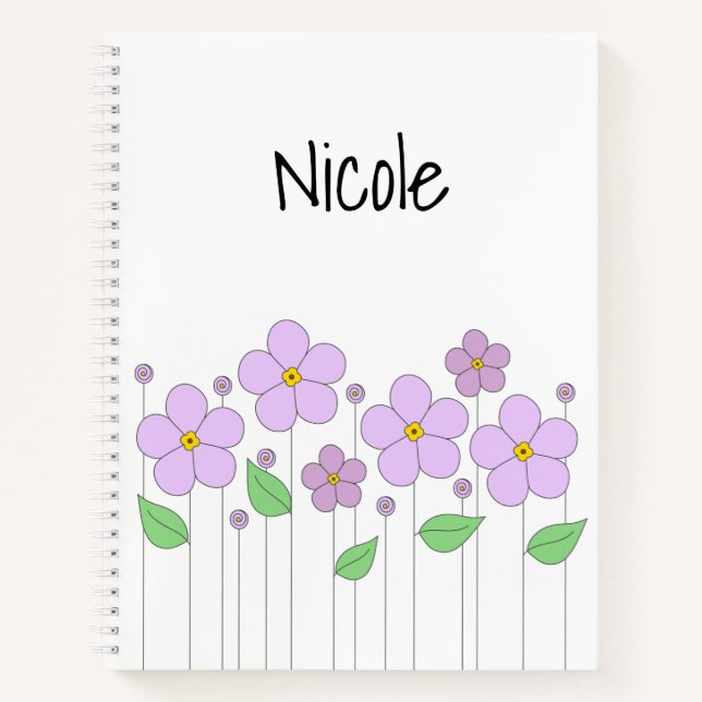 Cuaderno Bloc de notas de flores de Lilac (Anverso)