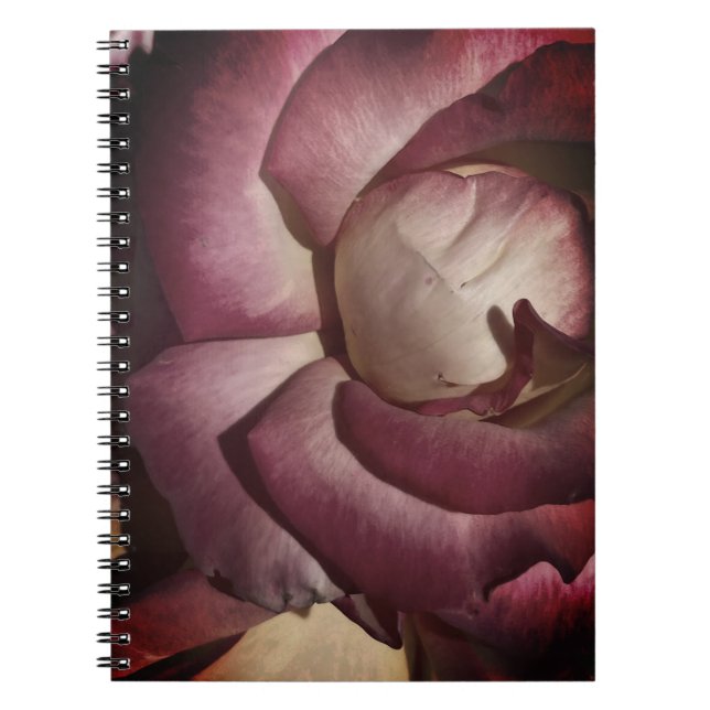 Cuaderno Bloc de notas de flores moradas (Frente)