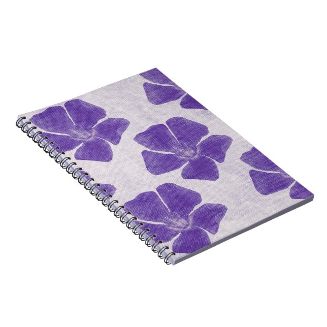 Cuaderno Bloc de notas de flores moradas (Lado Derecho)