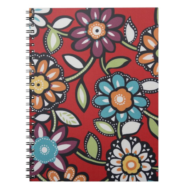 Cuaderno bloc de notas de flores pintado a mano (Frente)
