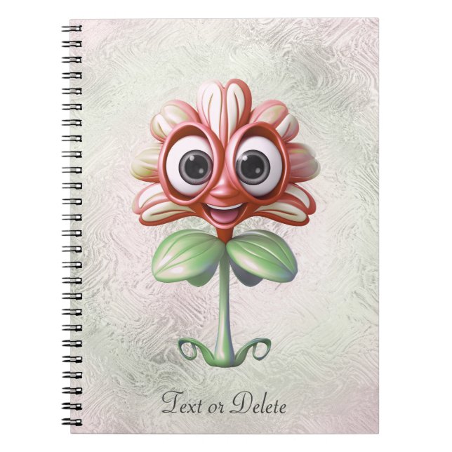 Cuaderno Bloc de notas de flores rojas (Frente)