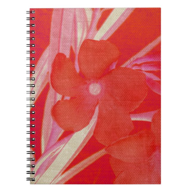 Cuaderno Bloc de notas de flores rojas (Frente)