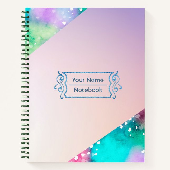 Cuaderno Bloc de notas de fondo multicolor abstracto (Anverso)