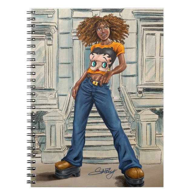 Cuaderno Bloc de notas de fotografía espiral para mujer afr (Frente)