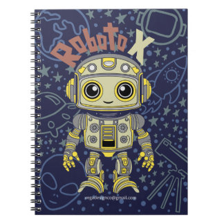 Cuaderno Bloc de notas de fotografía espiral Robot Boy