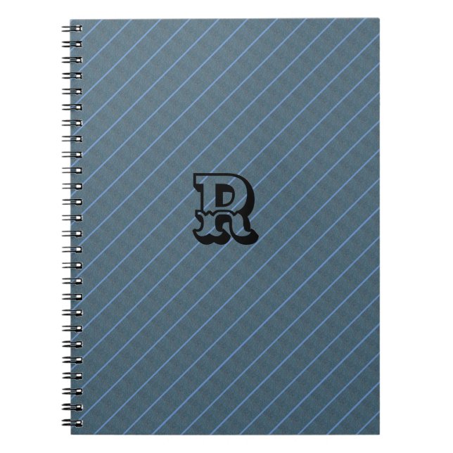 Cuaderno Bloc de notas de fotografía GRIS AZUL CUTE MODERNO (Frente)