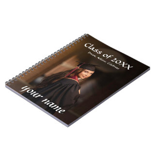 Cuaderno Bloc de notas de fotos de graduación - Nombre pers