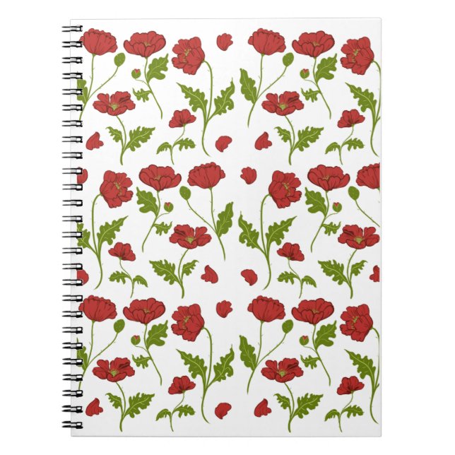 Cuaderno Bloc de notas de fotos en espiral de adormidera ro (Frente)
