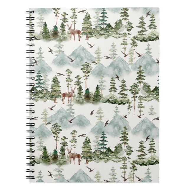 Cuaderno Bloc de notas de fotos en espiral de montaña (Frente)