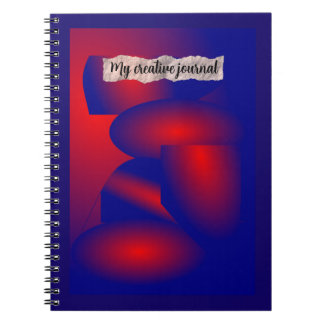 Cuaderno Bloc de notas de fotos en espiral roja y azul