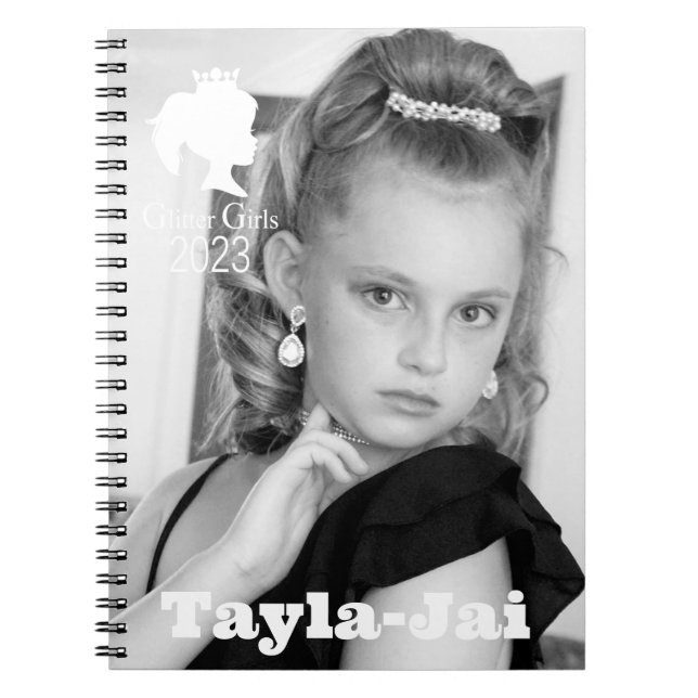 Cuaderno Bloc de notas de fotos espiral de los Chicas purpu (Frente)