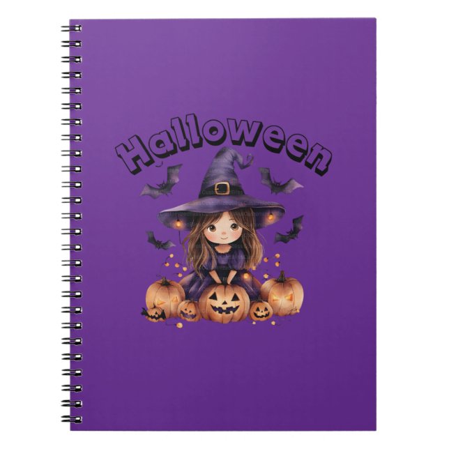 Cuaderno Bloc de notas de fotos para brujas de Halloween (Frente)