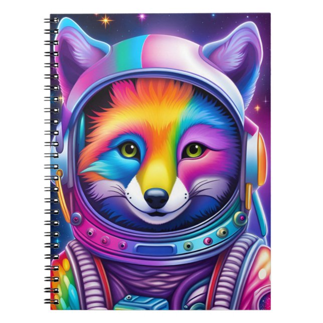 Cuaderno Bloc de notas de Fox de espacio (Frente)