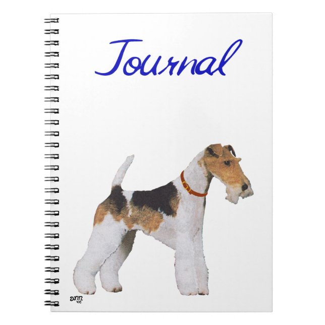 Cuaderno Bloc de notas de Fox Terrier con cable (Frente)
