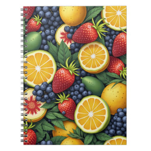 Cuaderno bloc de notas de fruta tropical