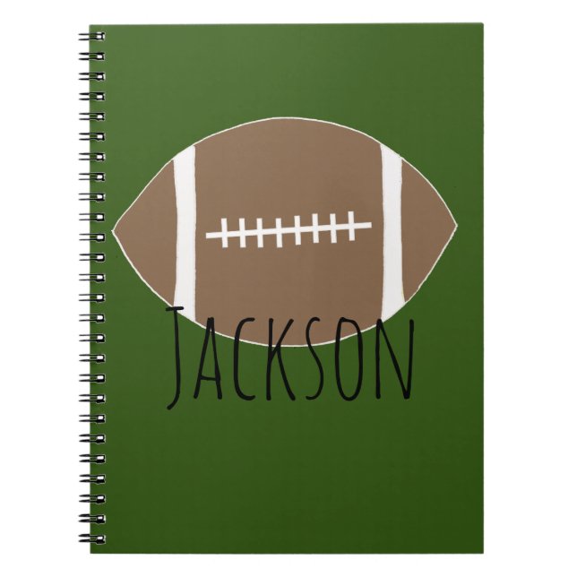 Cuaderno Bloc de notas de fútbol de nombre personalizado (Frente)