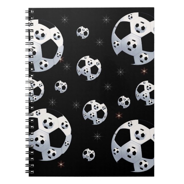 Cuaderno Bloc de notas de fútbol espacial (Frente)