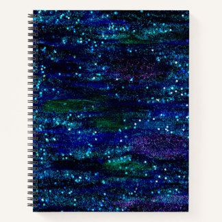 Cuaderno Bloc de notas de galaxia azul