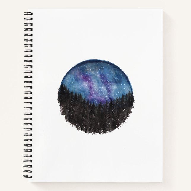 Cuaderno Bloc de notas de galaxia forestal (Anverso)