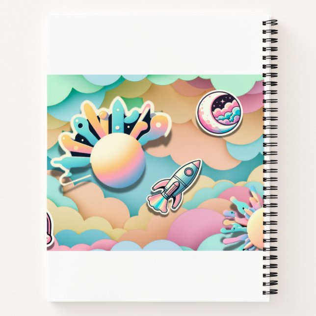 Cuaderno Bloc de notas de Galaxia Pastel (Reverso)